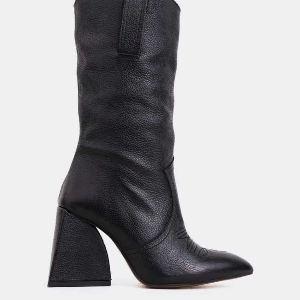 L'INTERVALLE Clément Black Leather Heeled Boots